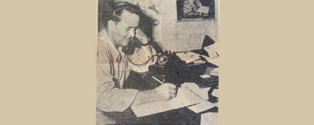 Leonard Brown Back In The Day Talking On The Dial Phone And Taking Notes On A Notepad