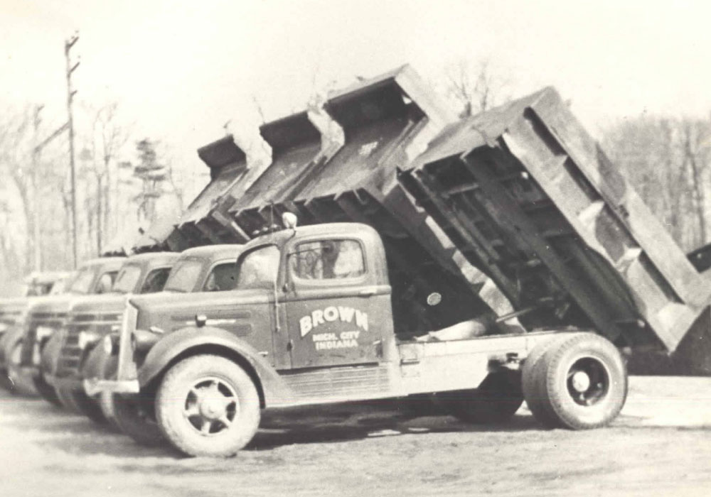 Fleet Of Brown's Dump Trucks Back In The Day