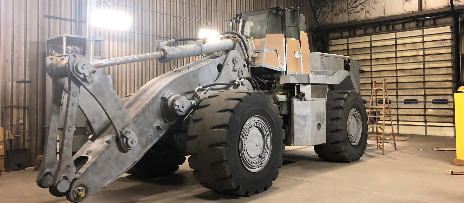 Heavy Equipment Is Sandblasted & Prepped For Paint