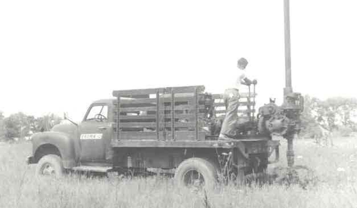 Brown Employee In Action At Job Site Back In The Day