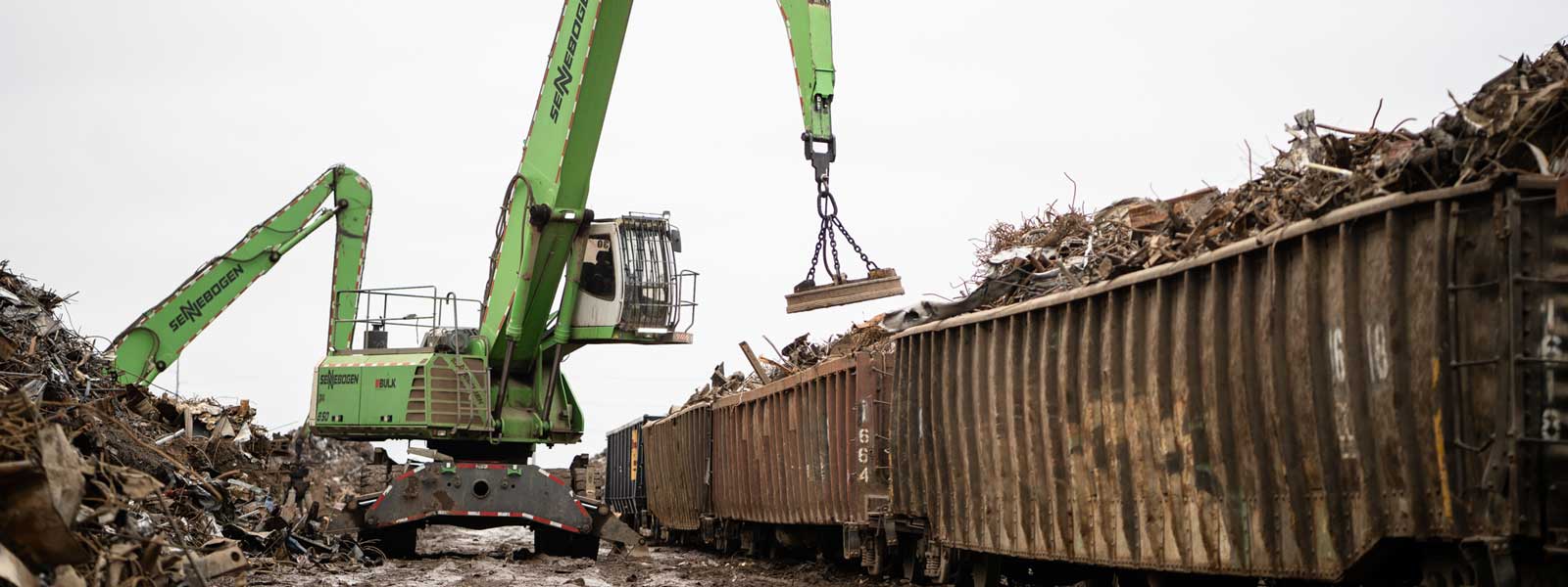 Senebogen Material Handler At Scrap Recyling Site