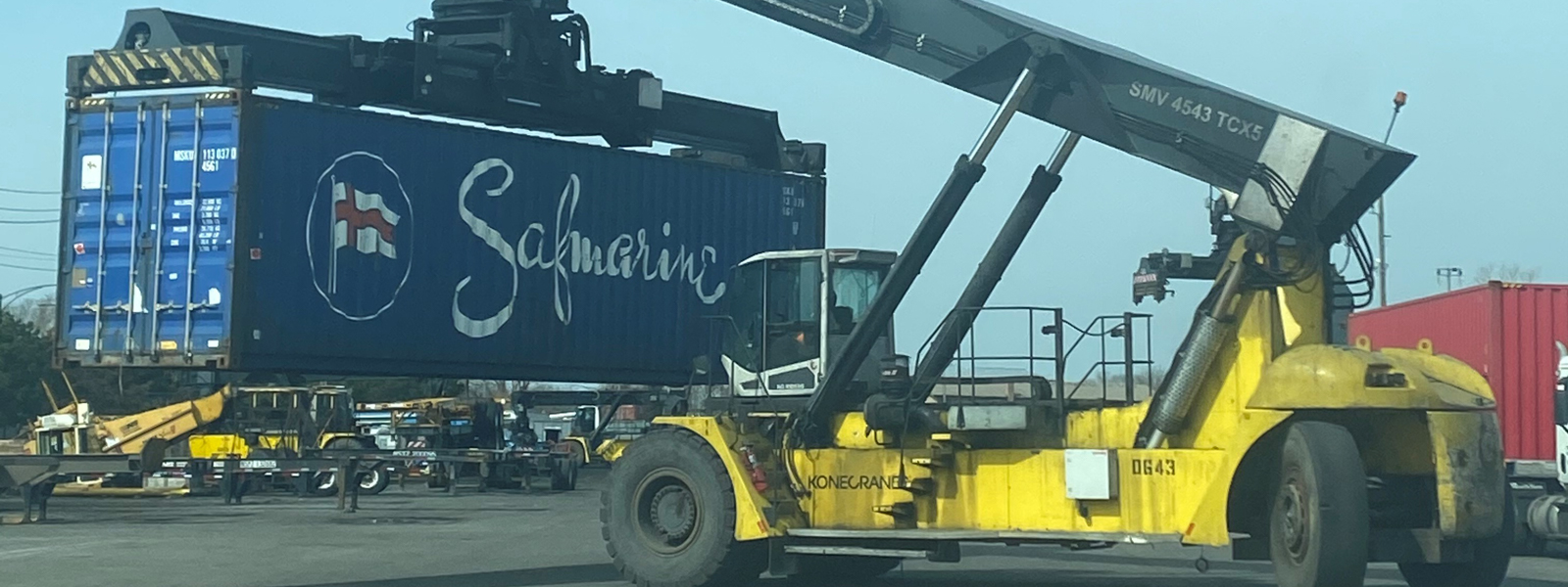 Reach Stacker At Intermodal Job Site