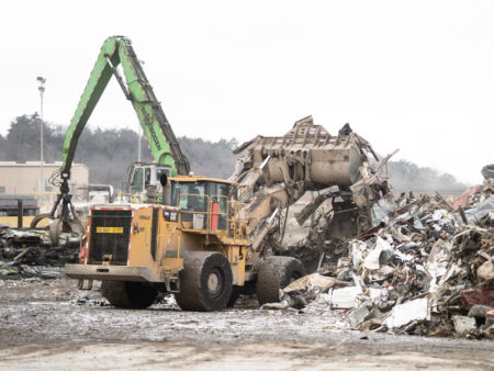 Scrap Recycling Equipment Of Bulk Equipment In Action At Project Site