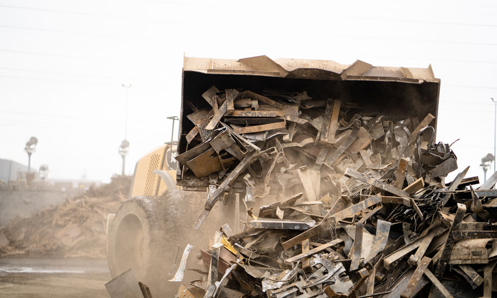 Heavy Equipment Handling Scrap Recycling Material